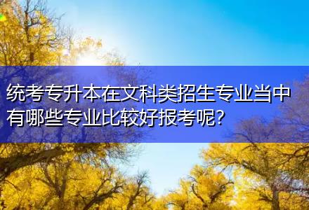 統(tǒng)考專升本在文科類招生專業(yè)當(dāng)中有哪些專業(yè)比較好報(bào)考呢？