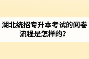 湖北統(tǒng)招專升本考試的閱卷流程是怎樣的？