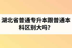 湖北省普通專升本跟普通本科區(qū)別大嗎？專升本專業(yè)課考什么內(nèi)容？