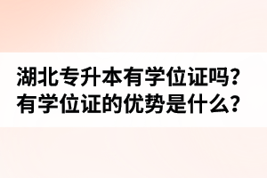 湖北普通專升本有學位證嗎？有學位證的優(yōu)勢是什么？