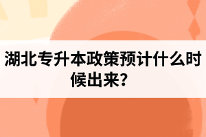 湖北專升本政策預計什么時候出來？報名前需要做好哪些事情？