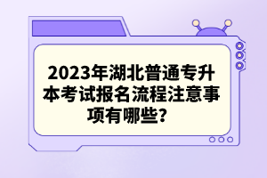 2023年湖北普通專升本考試報(bào)名流程注意事項(xiàng)有哪些？