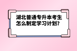 湖北普通專升本考生怎么制定學(xué)習(xí)計劃？