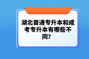 湖北普通專升本和成考專升本有哪些不同？