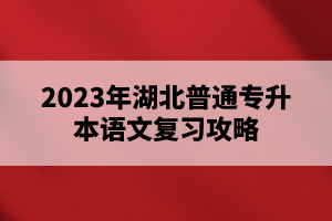 2023年湖北普通專(zhuān)升本語(yǔ)文復(fù)習(xí)攻略