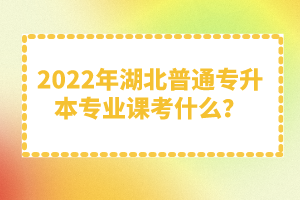 2022年湖北普通專升本專業(yè)課考什么？