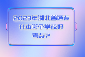 2023年湖北普通專升本哪個學(xué)校好考點？