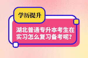 湖北普通專升本考生在實習怎么復習備考呢？制定計劃