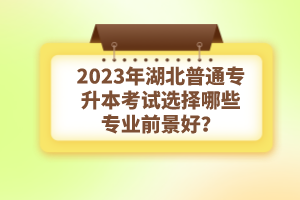 2023年湖北普通專升本考試選擇哪些專業(yè)前景好？