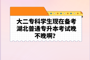 大二?？茖W(xué)生現(xiàn)在備考湖北普通專升本考試晚不晚??？