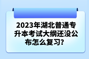 2023年湖北普通專(zhuān)升本考試大綱還沒(méi)公布怎么復(fù)習(xí)？