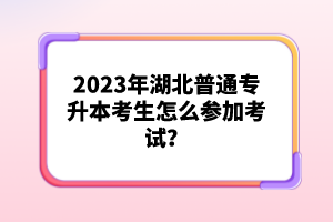 2023年湖北普通專升本考生怎么參加考試？