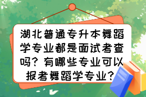 湖北普通專升本舞蹈學(xué)專業(yè)都是面試考查嗎？有哪些專業(yè)可以報(bào)考舞蹈學(xué)專業(yè)？