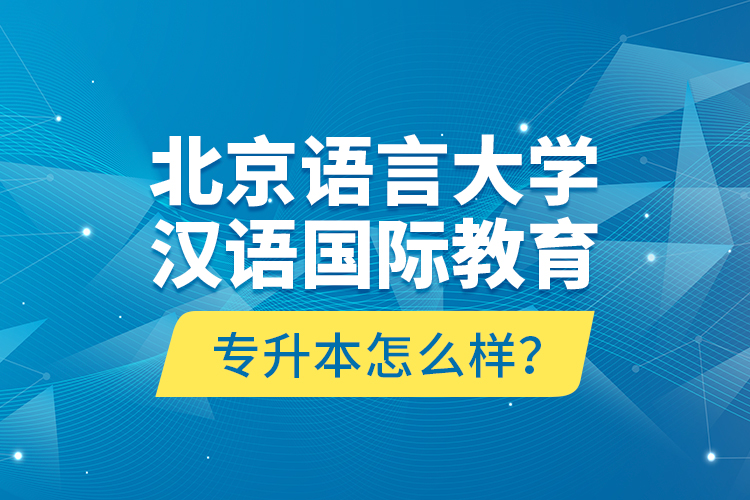 北京語言大學漢語國際教育專升本怎么樣？