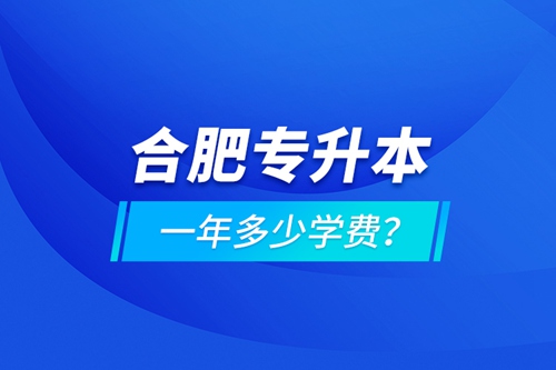 合肥專升本一年多少學費？