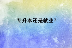 專(zhuān)升本還是就業(yè)？