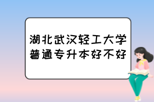 湖北武漢輕工大學(xué)普通專升本好不好？